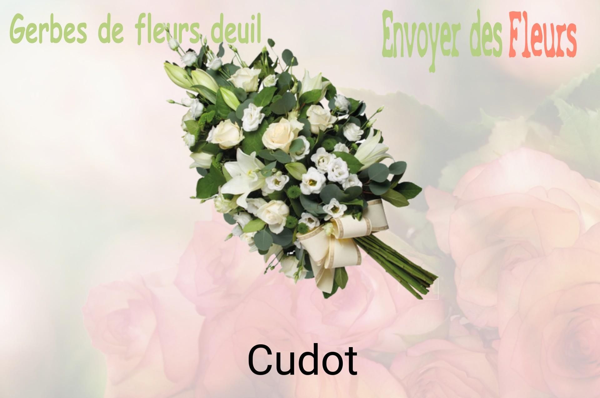 Gerbe de fleurs de deuil livrée à Cudot